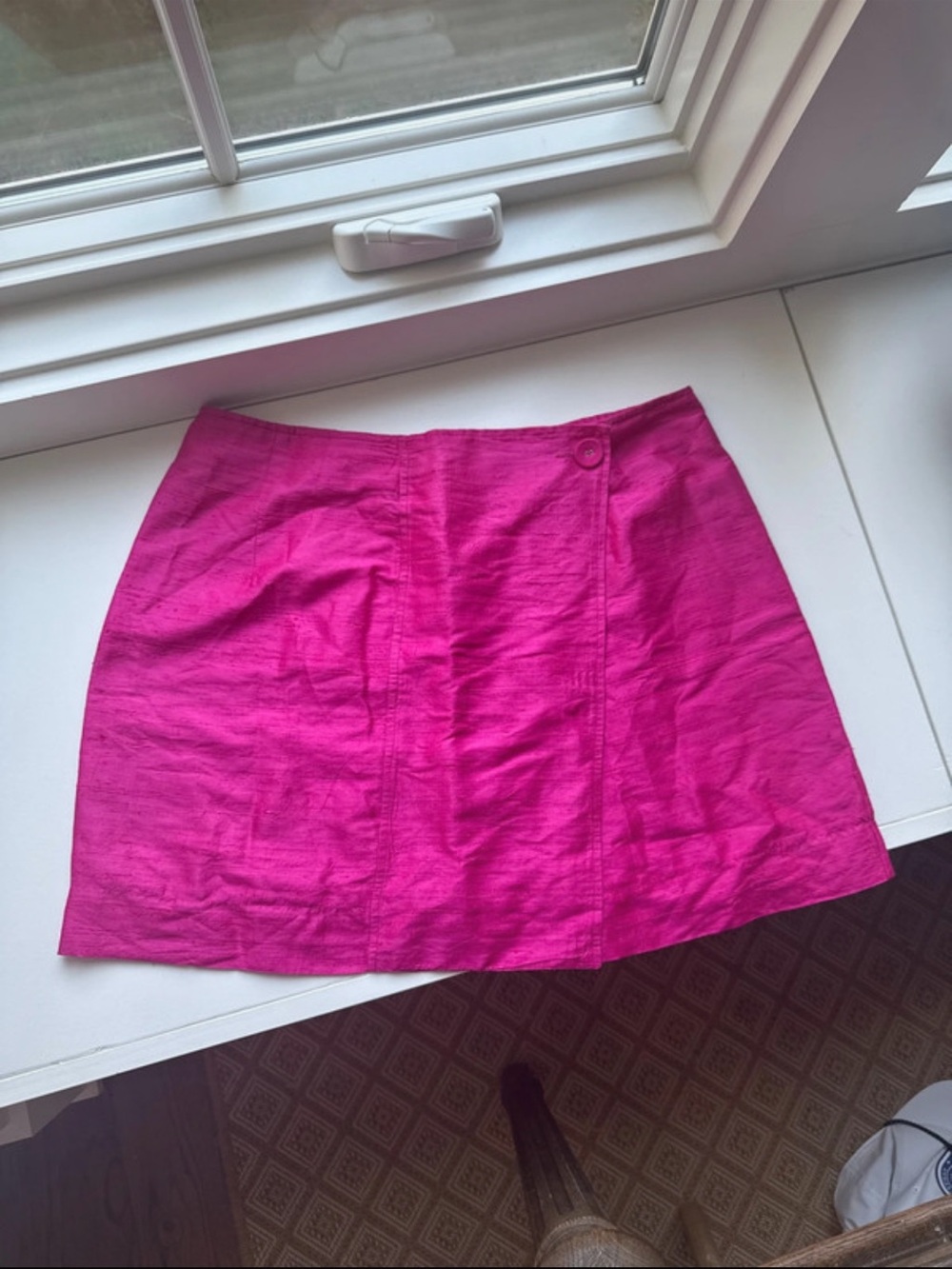 Julia Amory Hot Pink 100% silk skirt, size XL